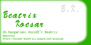 beatrix kocsar business card